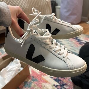 Veja White and Black High-Top Sneakers